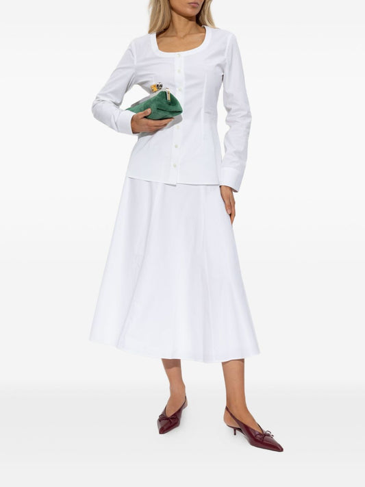 JACQUEMUS Skirts — White A-Line Midi | La Jupe Triangle