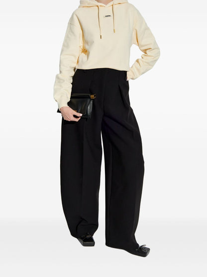 JACQUEMUS Silk & Nylon Le Hoodie — Beige Luxury Hoodie