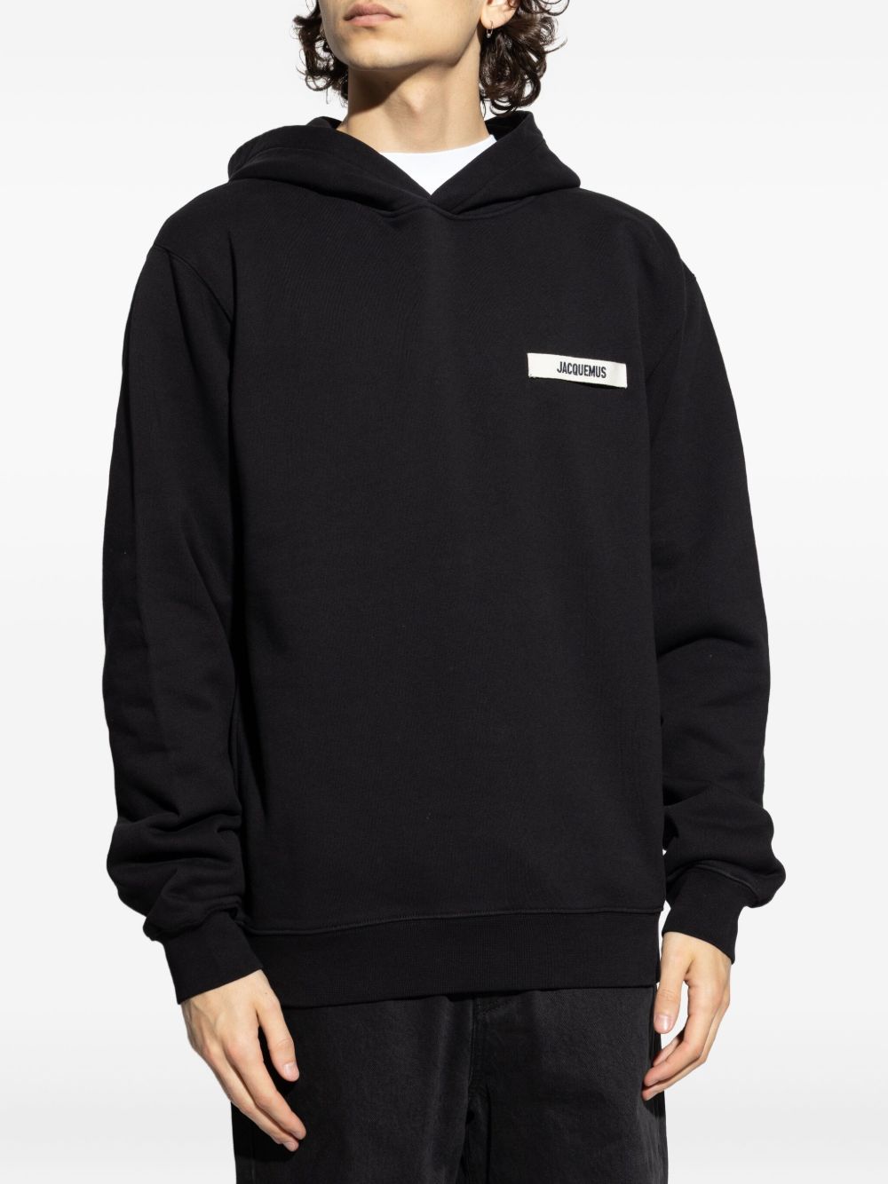 JACQUEMUS Sweaters Black — Silk & Nylon Le Hoodie
