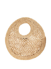 JACQUEMUS Le Petit Rond Spiaggia Handbag — Beige Raffia
