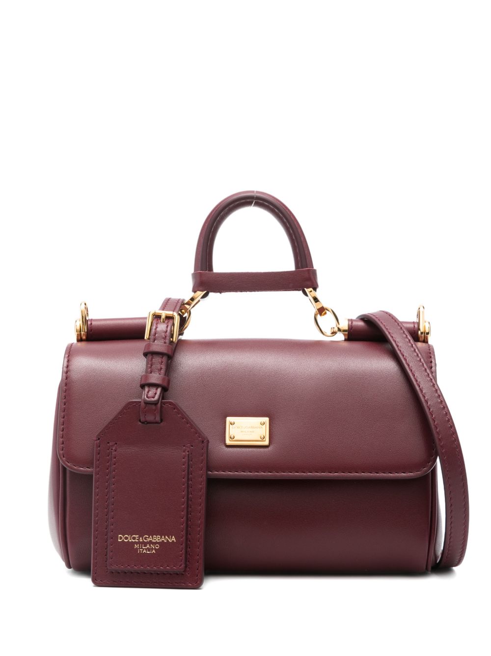 Dolce & Gabbana Brown Leather Handbag — Sicily Top‑Handle
