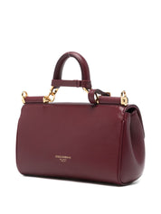 Dolce & Gabbana Brown Leather Handbag — Sicily Top‑Handle