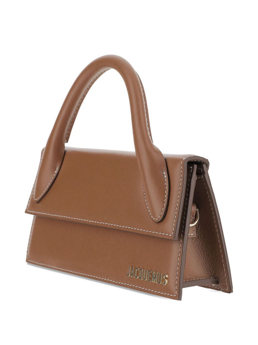 JACQUEMUS Le Chiquito Long Leather Handbag — Cuoio