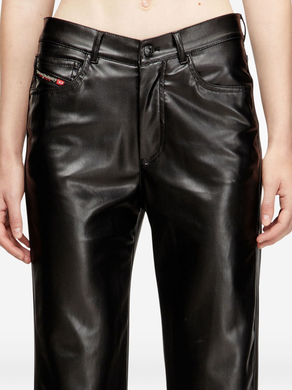 Diesel Leather Trousers — Black Elegance