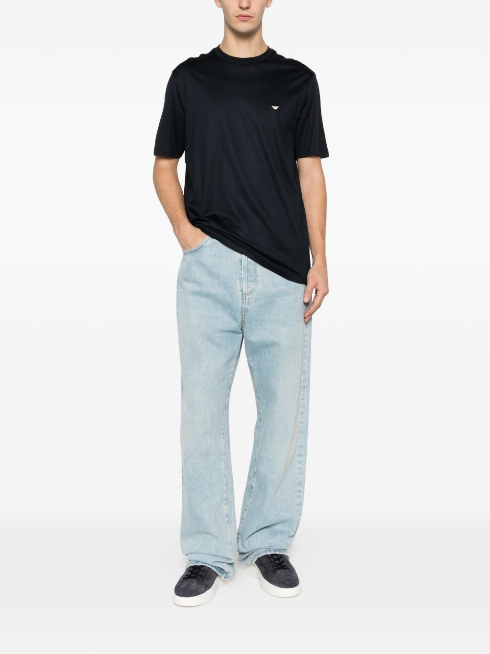 Emporio Armani T-Shirts & Polos — Blue Men’s Topwear