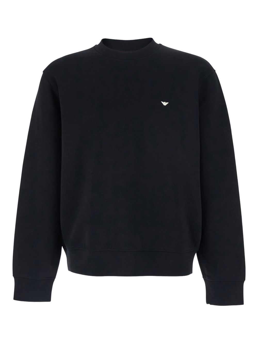 Emporio Armani Sweaters Black — Cotton Crewneck for Men