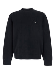 Emporio Armani Sweaters Black — Cotton Crewneck for Men