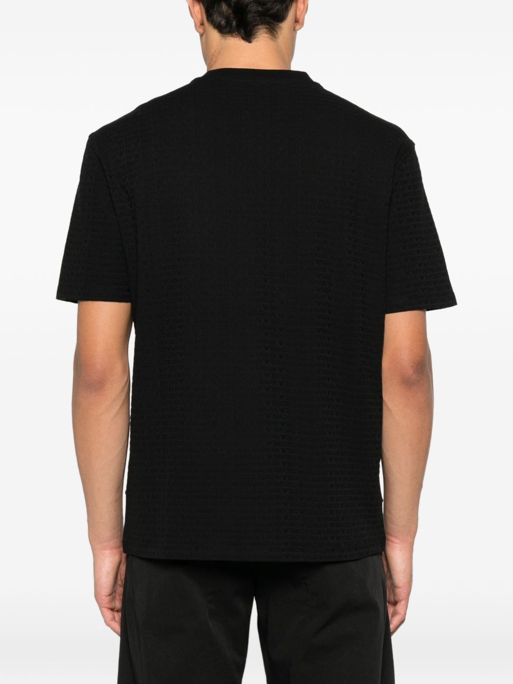 Emporio Armani Black Logo Cotton T‑Shirt