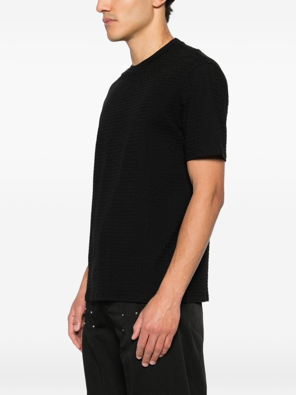 Emporio Armani Black Logo Cotton T‑Shirt