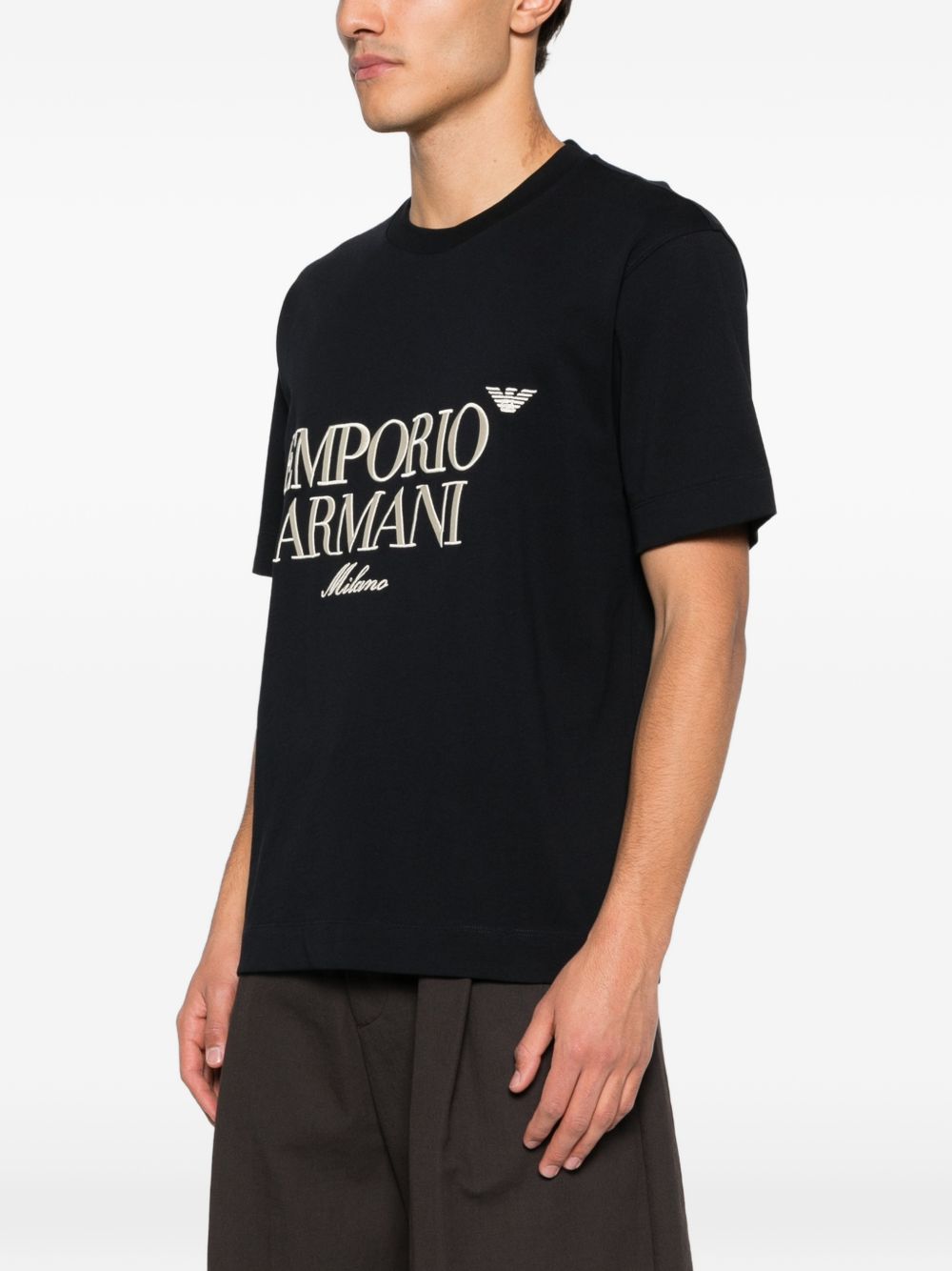 Emporio Armani Blue T-shirts & Polos — Men's Topwear