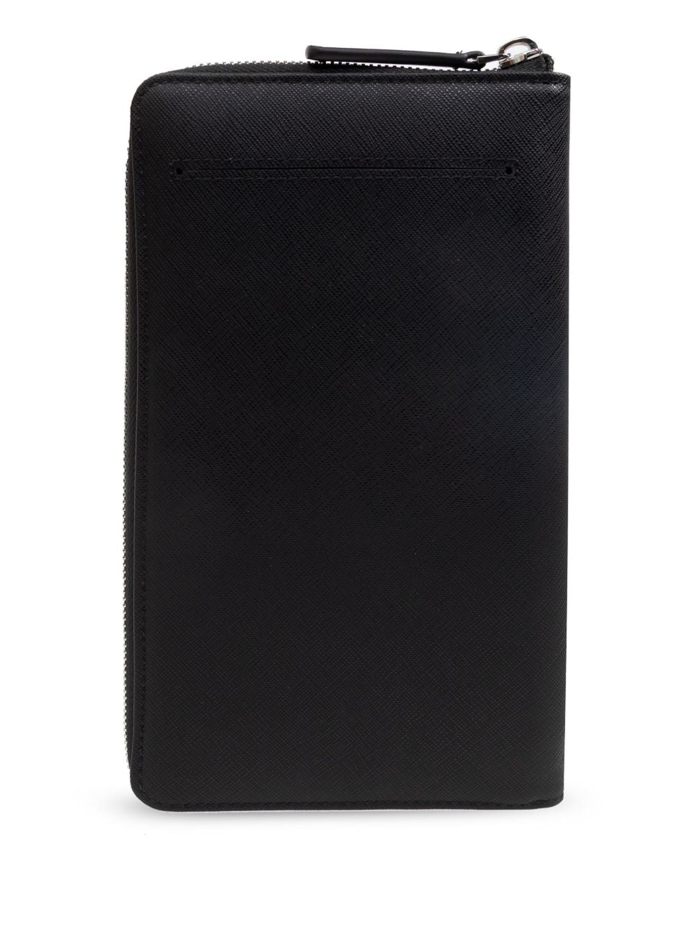 Emporio Armani Wallets Black — Sleek Zip Bi‑Fold Wallet