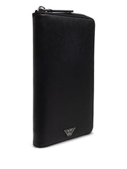 Emporio Armani Wallets Black — Sleek Zip Bi‑Fold Wallet