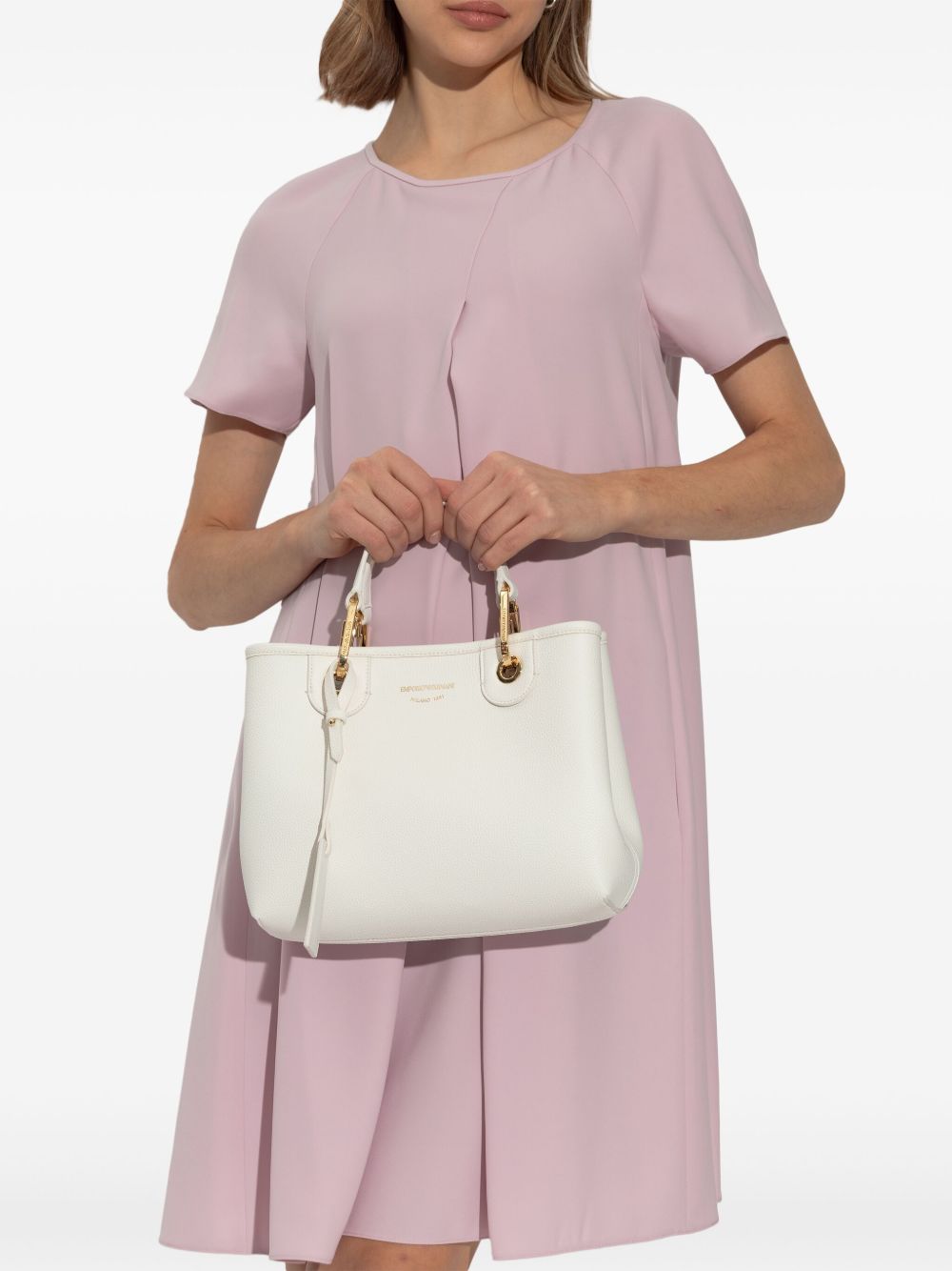 Emporio Armani White Shopper — Small MyEA Shopping Bag