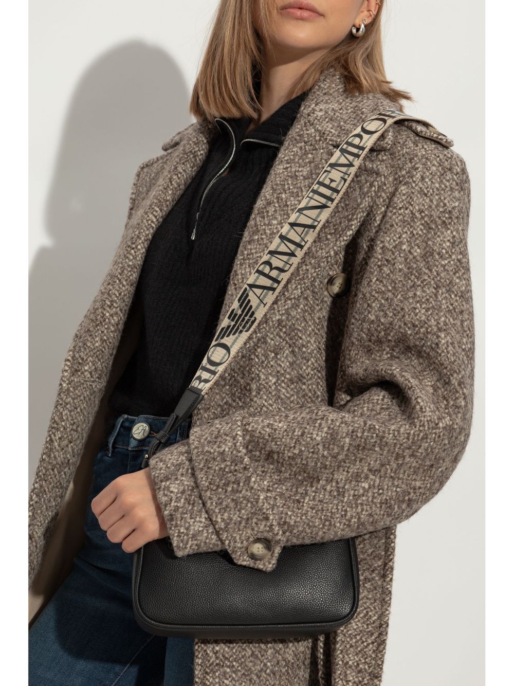 Emporio Armani Black Mini Baguette Shoulder Bag