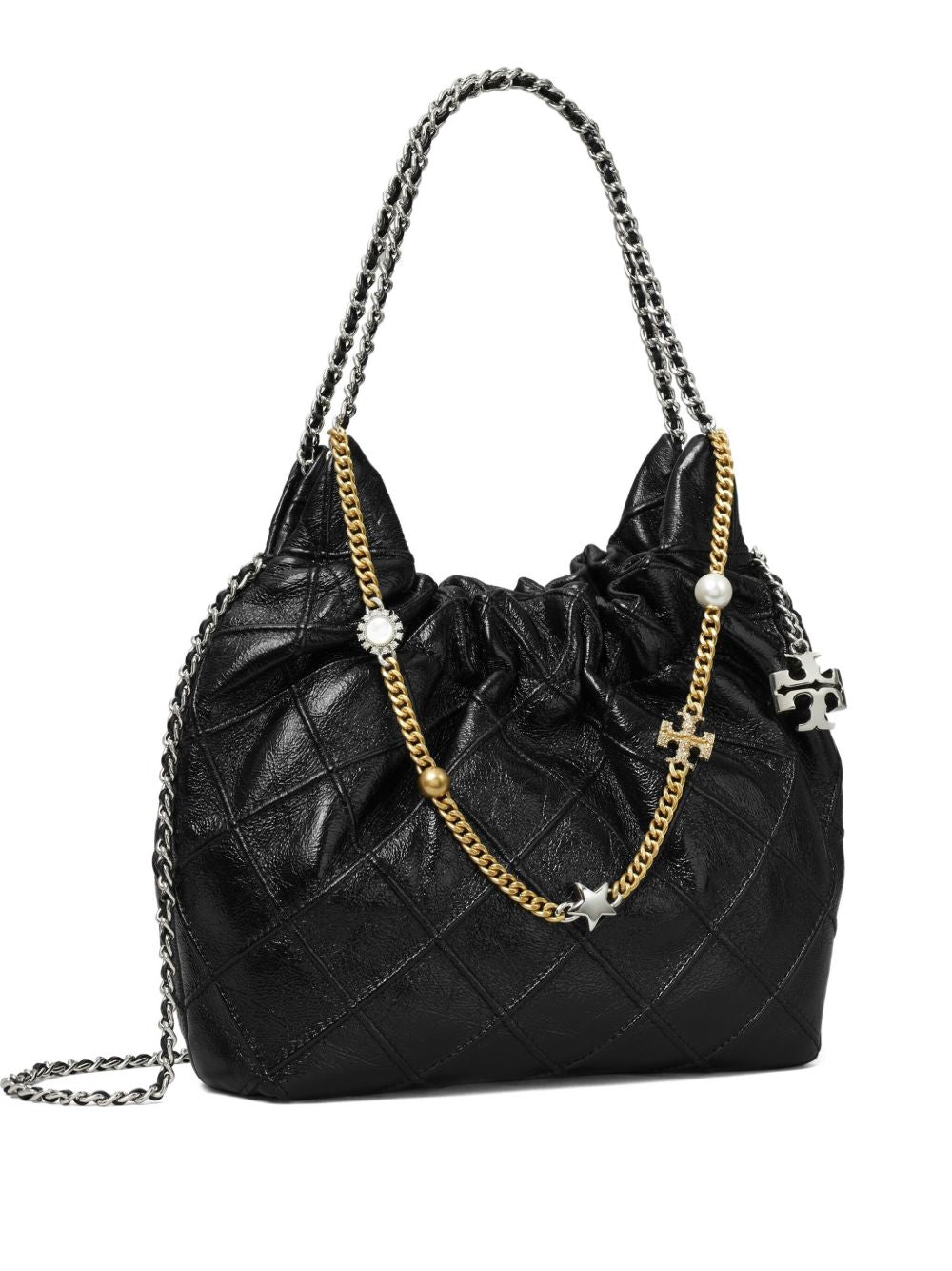 Tory Burch Black Shoulder Bag — Fleming Mini Hobo