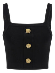Balmain Black Brassiere Top: Effortless Elegance