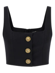 Balmain Black Top: Elegance Redefined