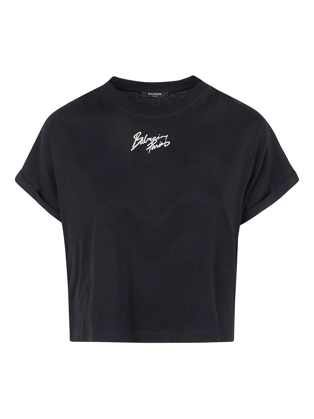 Balmain Black Cropped T-shirt: Effortless Elegance