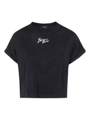Balmain Black Cropped T-shirt: Effortless Elegance