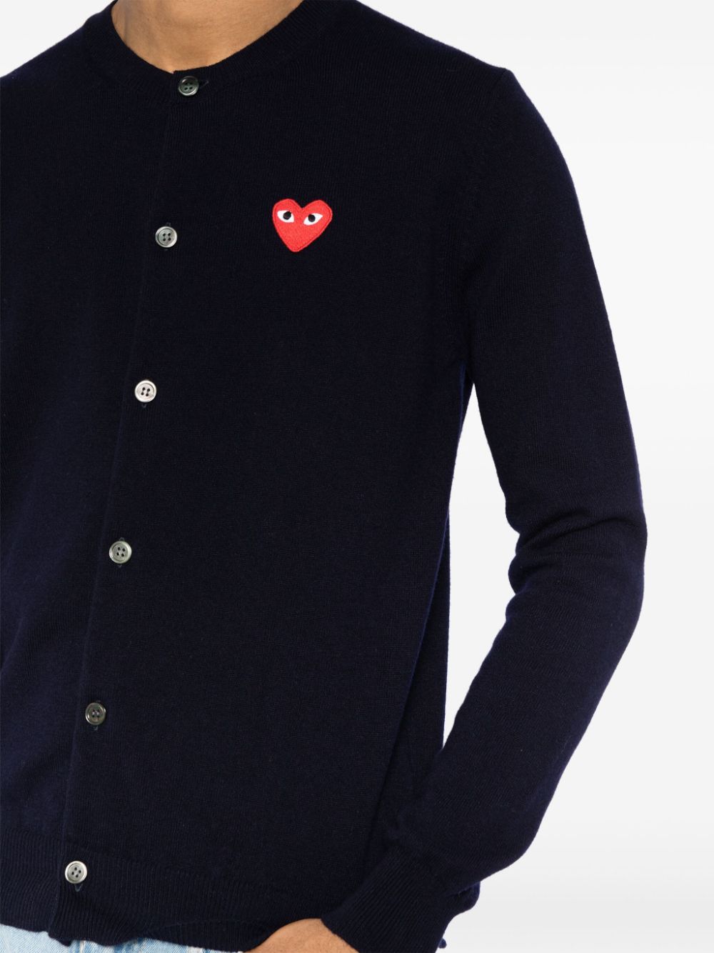 Comme des Garcons Blue Sweater — Silk & Nylon Wool Cardigan