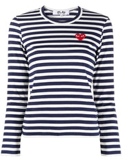 Comme des Garçons Blue Striped T‑Shirt — Luxury Cotton Top