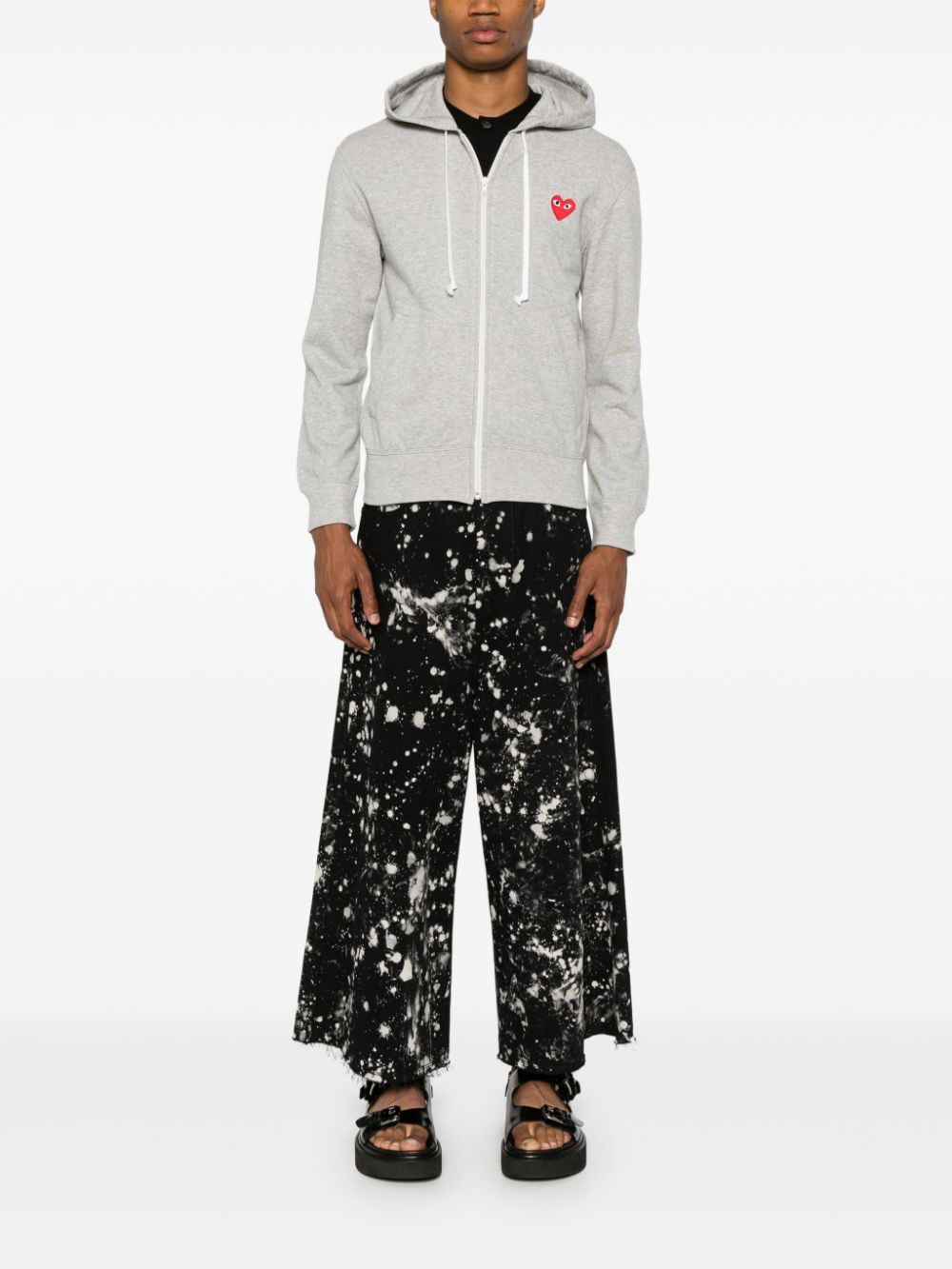 Comme des Garçons Grey Silk & Nylon Hoodie