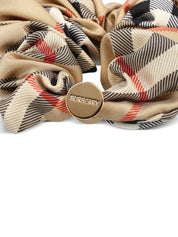 Elevate Your Style with Burberry's Beige Silk Scrunchie