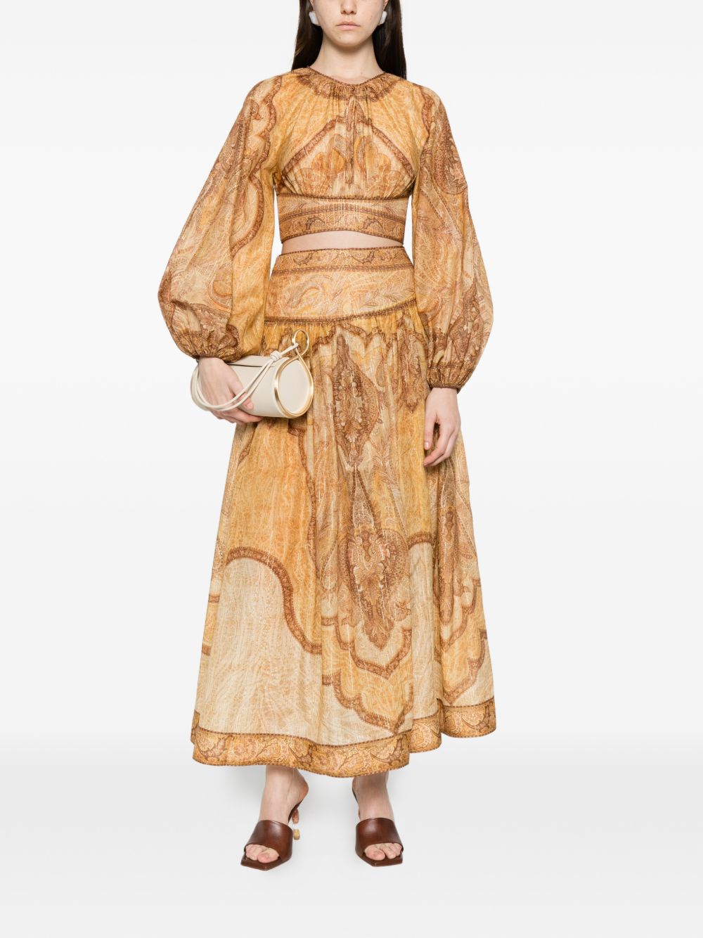 Zimmermann Beige Skirts — Wanderlust Cotton‑Silk Maxi