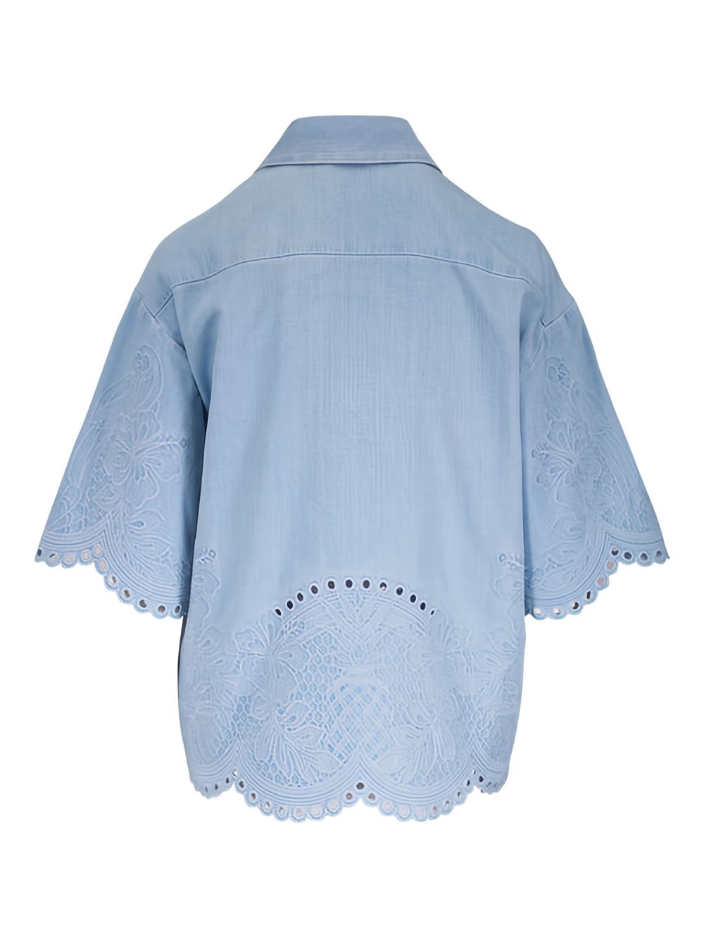 Zimmermann Clear Blue Shirt — Embroidered Daylight Denim
