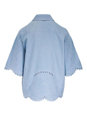 Zimmermann Clear Blue Shirt — Embroidered Daylight Denim