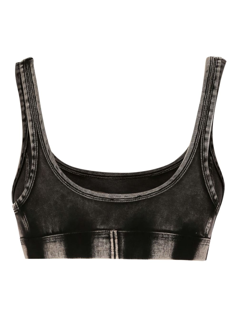Diesel Underwear Black — Denim-Print Bralette