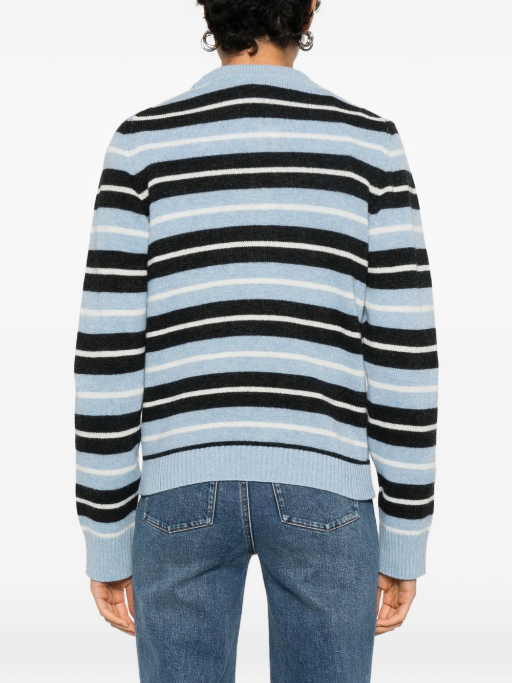 Ganni Sweaters — Clear Blue Wool Crewneck Tops