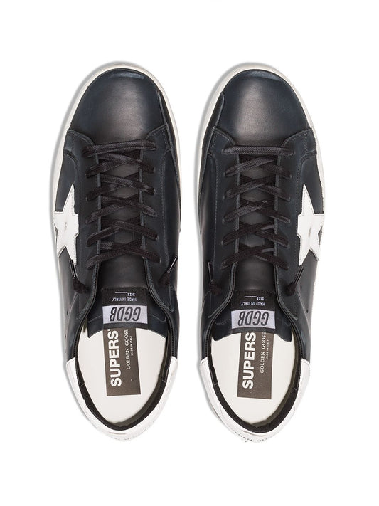 Golden Goose Black Super-Star Leather Sneakers — Men’s