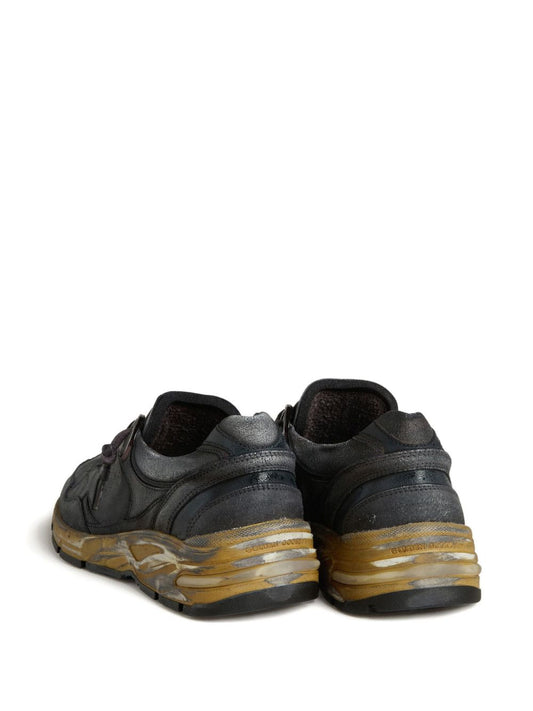 Golden Goose Sneakers — Black Silk & Nylon Running Dad