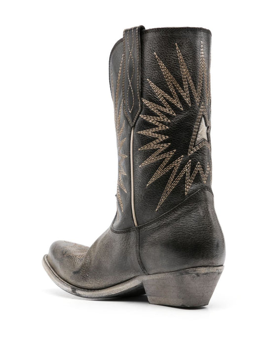 Golden Goose Brown Calf‑Leather Pointed Boots — Women’s