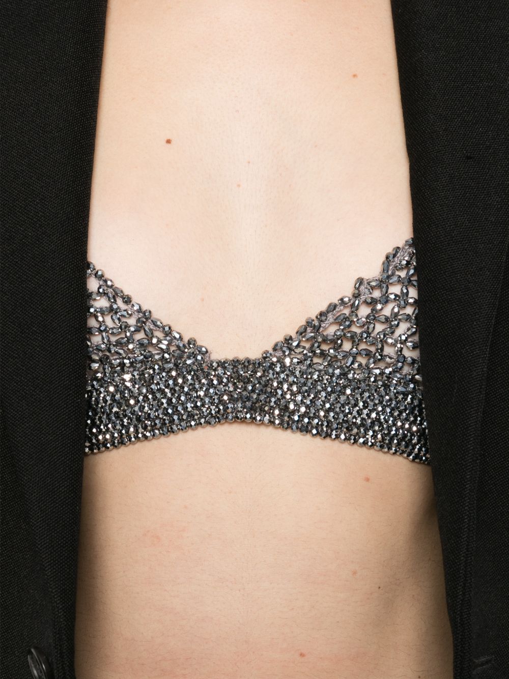 Golden Goose Grey Embroidered Chain Silk-Feel Top