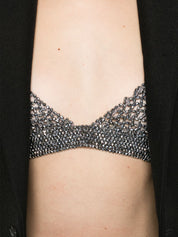 Golden Goose Grey Embroidered Chain Silk-Feel Top