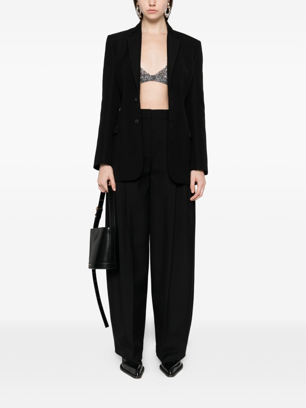 Golden Goose Grey Embroidered Chain Silk-Feel Top