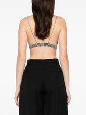 Golden Goose Grey Embroidered Chain Silk-Feel Top