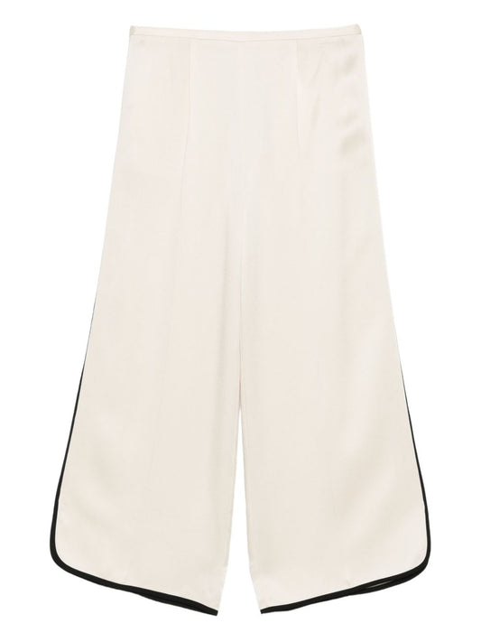 Forte Forte White Trousers — Ivory-Trim Elegance