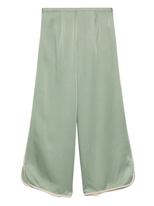 Forte Forte Trousers — Khaki Pleated Green Elegance