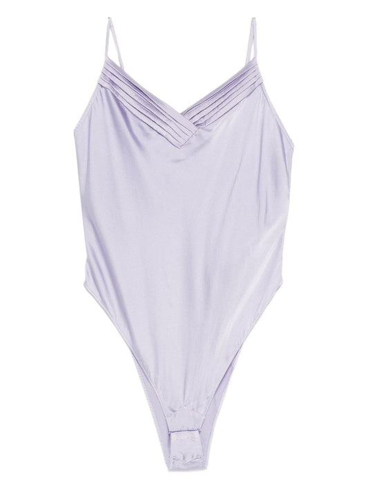Forte Forte Lilac Silk Satin V‑Neck Top — Shop New