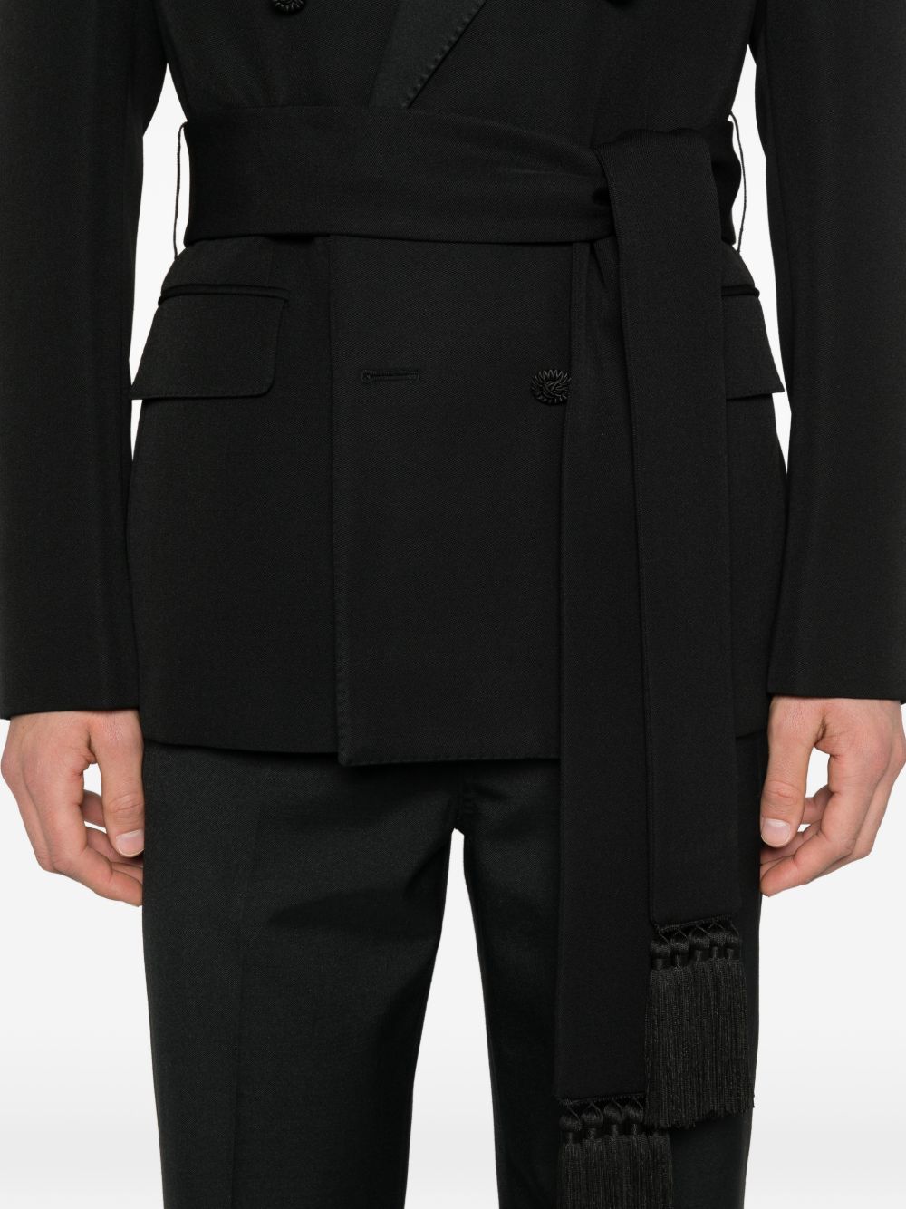 Valentino Black Wool Double‑Breasted Jacket — Men’s Jackets