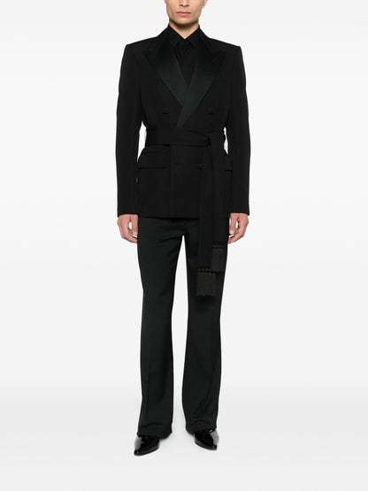Valentino Black Wool Double‑Breasted Jacket — Men’s Jackets