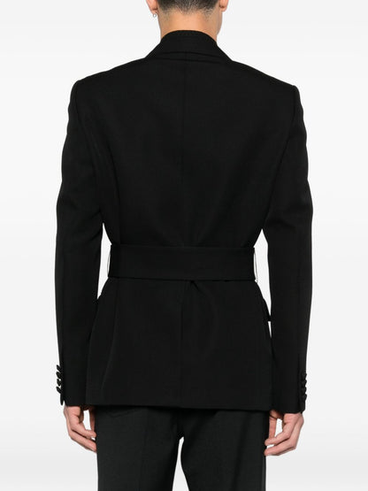 Valentino Black Wool Double‑Breasted Jacket — Men’s Jackets