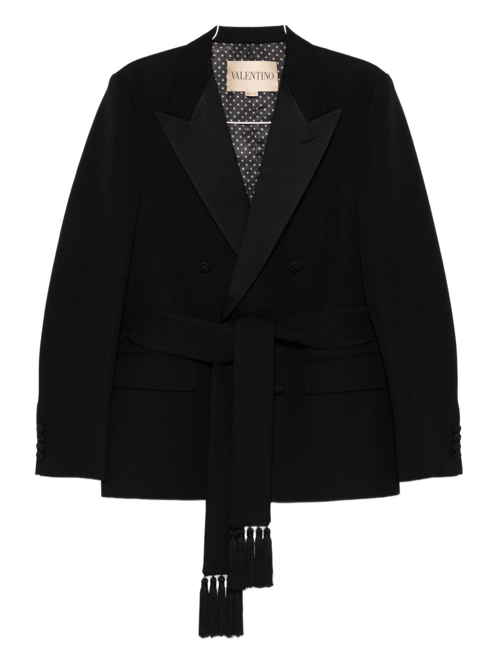 Valentino Black Wool Double‑Breasted Jacket — Men’s Jackets