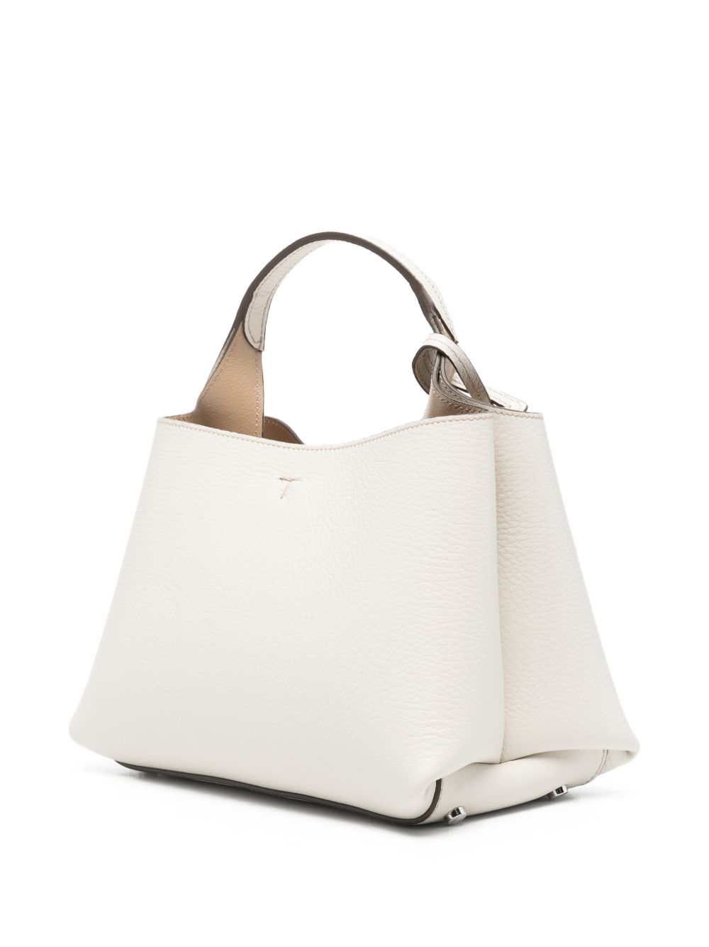 Tod'S White Leather Shopper — Micro Tote Elegance