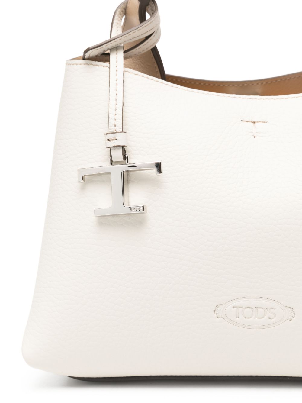 Tod'S White Leather Shopper — Micro Tote Elegance