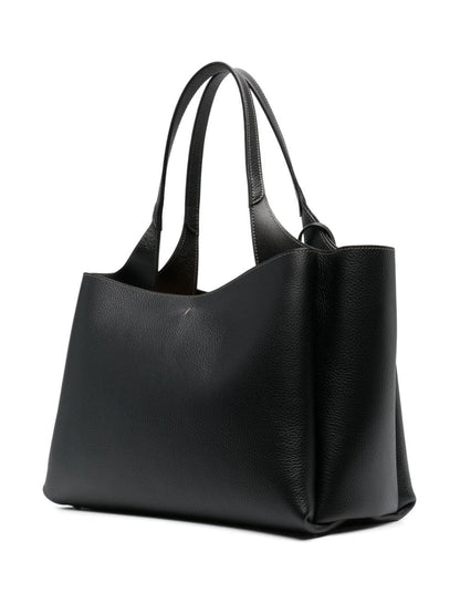 Tod'S Black Shopper Tote Bag — Medium Calf Leather (40cm)