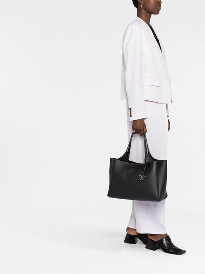 Tod'S Black Shopper Tote Bag — Medium Calf Leather (40cm)